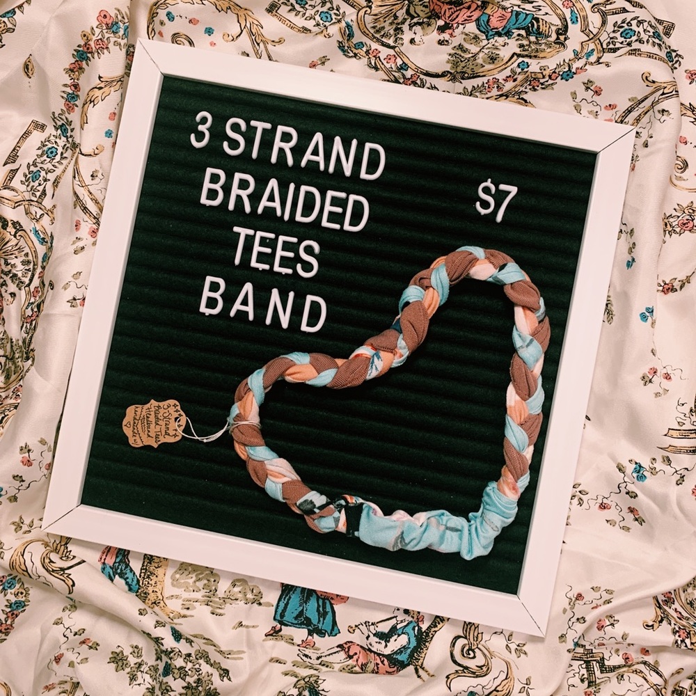 3 Strand Braided Tees Headband - 100% upcycled!